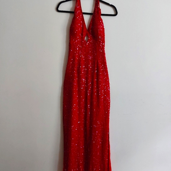 Vintage Sequin Red Dress - Picture 2 of 3